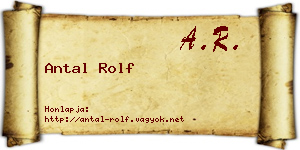 Antal Rolf névjegykártya