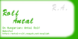 rolf antal business card